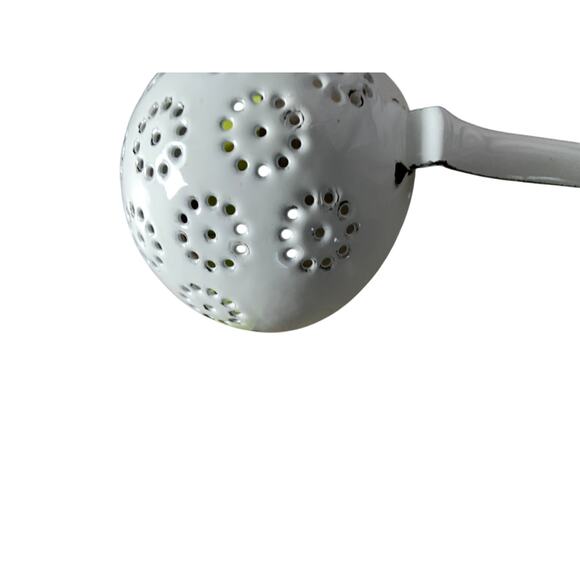 Rustic Look Enamel Skimmer Slotted Spoon Scoop / Hang Handle - Picture 7 of 7